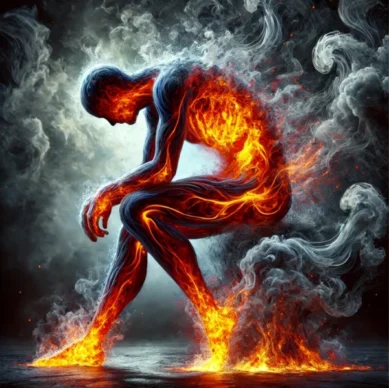 DALL·E 2025-02-13 09.06.01 - A symbolic representation of chronic inflammation and pain.